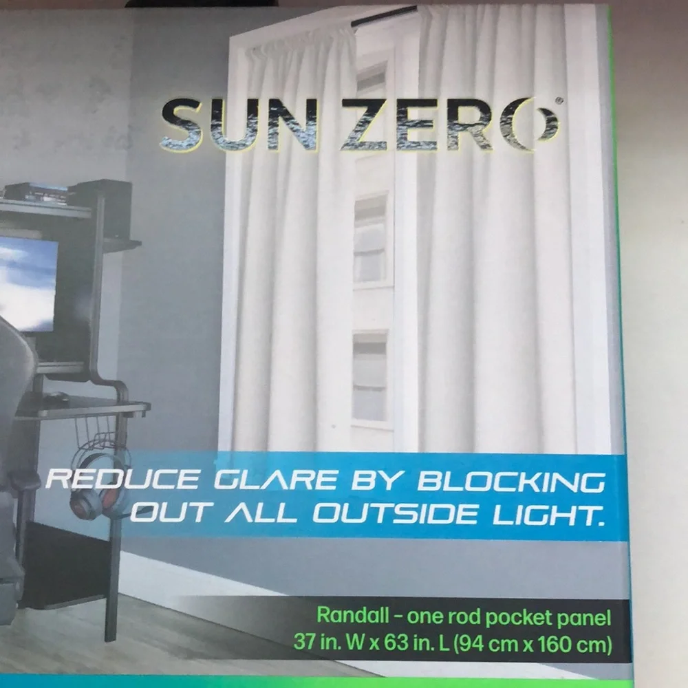 New Sun Zero White 63” Length Light Blocking Thermal Insulated Curtain Panel